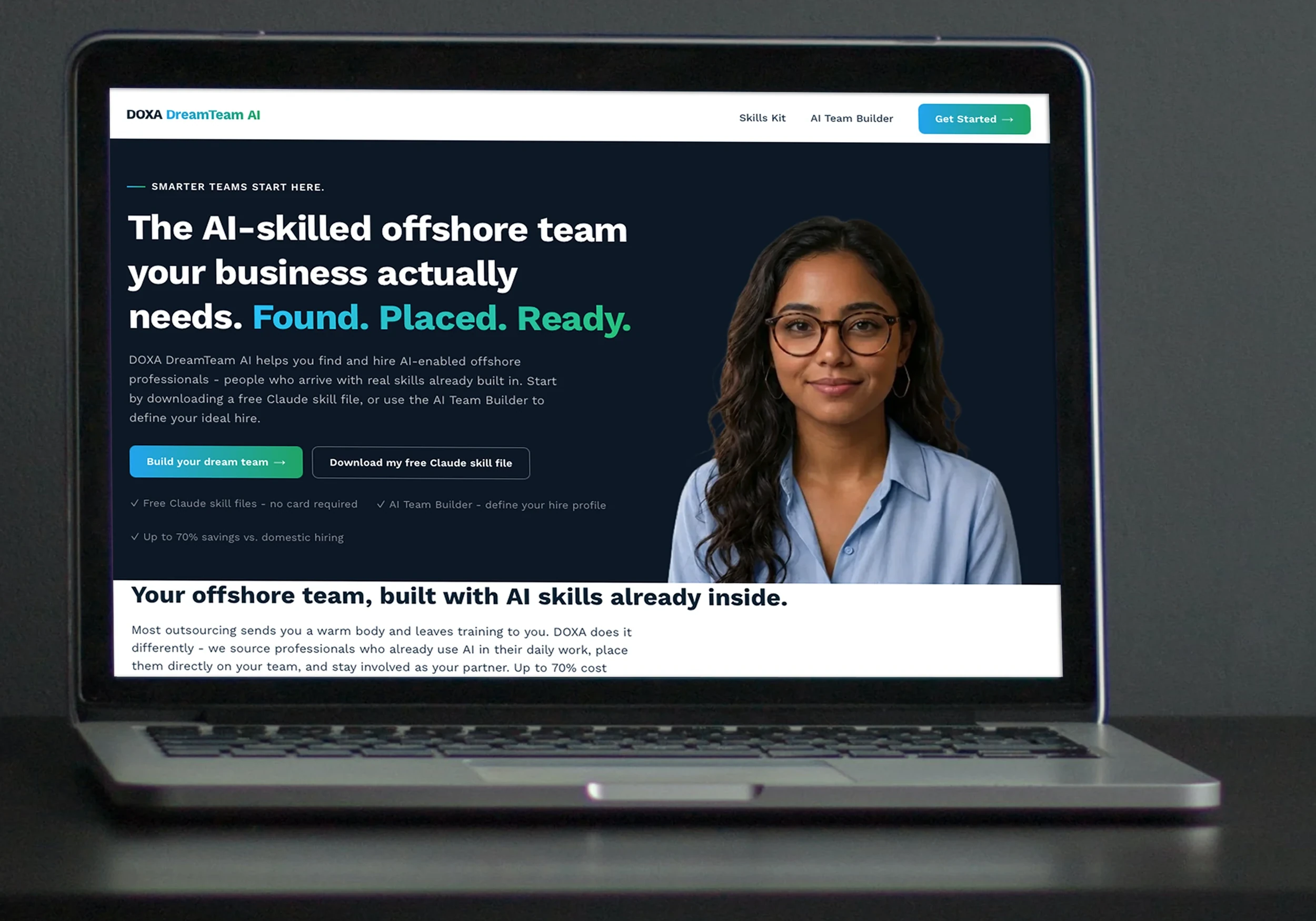 DOXA Dream Team AI, AI Team Builder lead generation experience