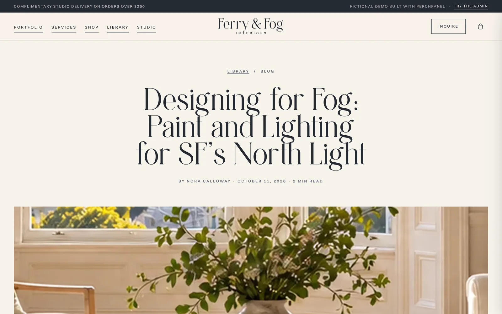 A fortified blog post titled Designing for Fog, with a table of contents and outside sources.