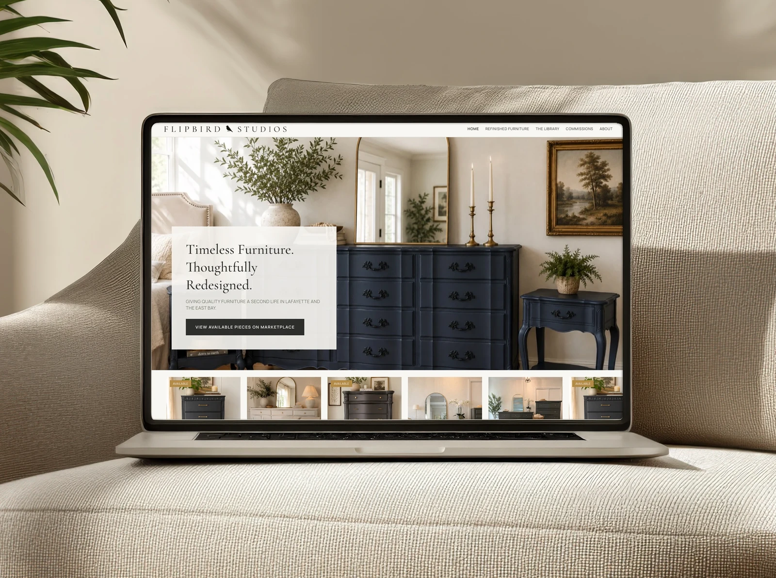 FlipBird Studios, furniture brand, commerce website and custom CMS